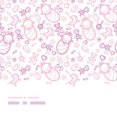 Bebek kız yatay kenarlık Dikişsiz desen arka plan