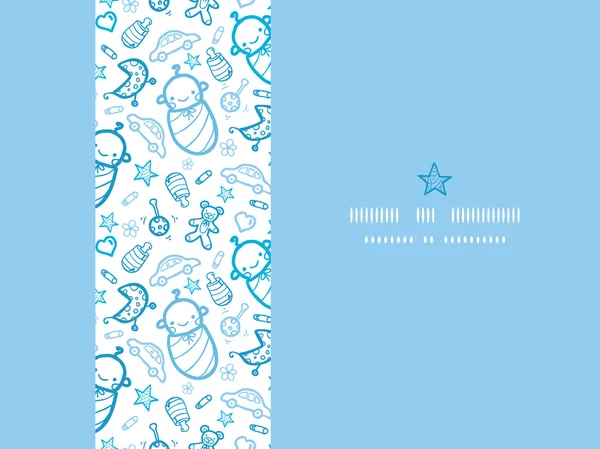 Baby boys horizontal frame seamless pattern background — Stock Vector