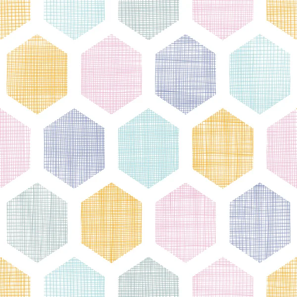 Abstract colorful honeycomb fabric textured seamless pattern background — Stock Vector