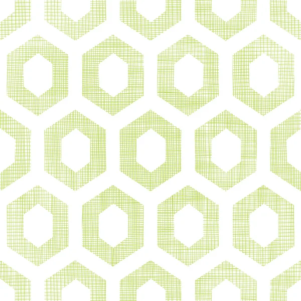 Abstrato tecido verde texturizado favo de mel recorte sem costura padrão fundo —  Vetores de Stock