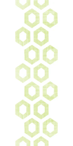 抽象的な緑の布質感ハニカム カットアウト垂直シームレス パターン背景 — ストックベクタ