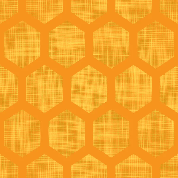 Abstract honey yellow honeycomb fabric textured seamless pattern background — Stock Vector