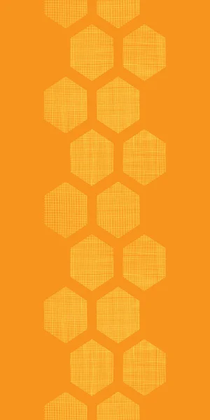 Abstract honey yellow honeycomb fabric textured vertical seamless pattern background — Stock Vector