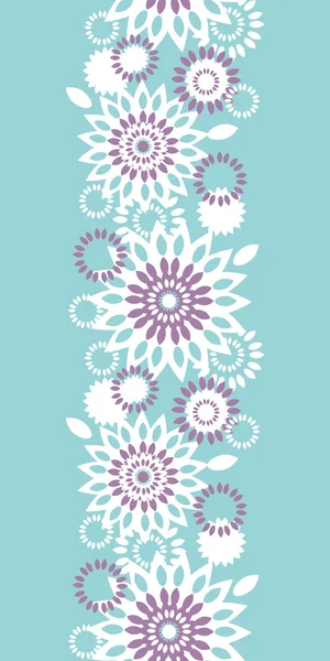 Purple and blue floral abstract vertical seamless pattern background — Stock Vector