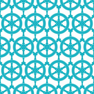 Denizcilik gemi tekerlekleri soyut mavi Dikişsiz desen arka plan