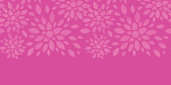 Abstrakte Textilblumen rosa horizontal nahtlose Muster Hintergrund — Stockvektor