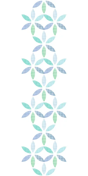 Abstrakte Textil blau grün Blätter vertikale nahtlose Muster Hintergrund — Stockvektor