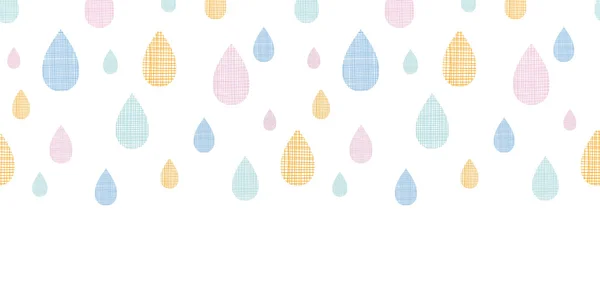 Abstract textile colorful rain drops horizontal seamless pattern background — Stock Vector