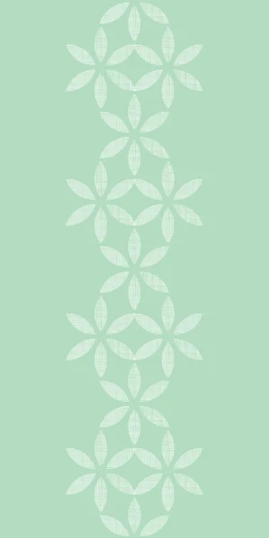 Abstraktní textilní mátově zelené listy geometrické vertikální bezešvé pozadí — Stockový vektor