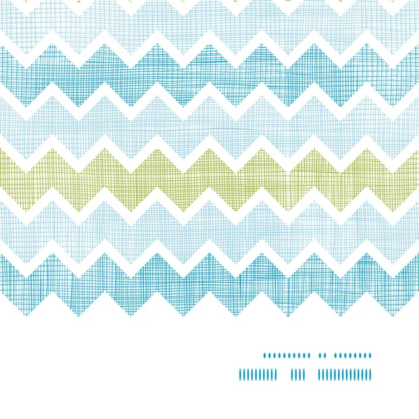 Fabric textured chevron stripes horizontal frame seamless pattern background — Stock Vector