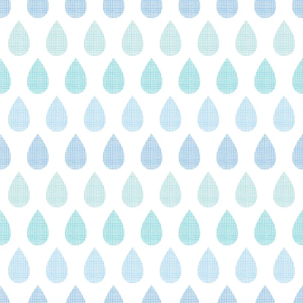 Abstrait textile bleu pluie gouttes rayures sans couture motif fond — Image vectorielle