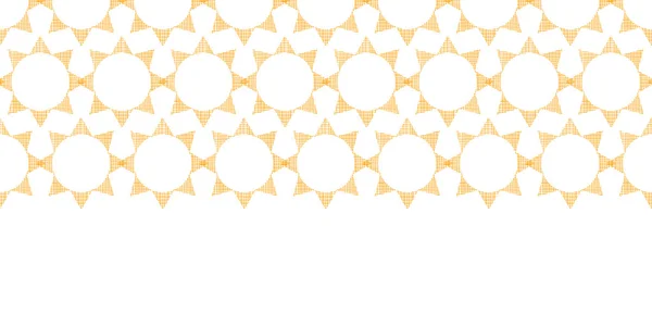 Abstract textile golden suns geometric horizontal seamless pattern background — Stock Vector