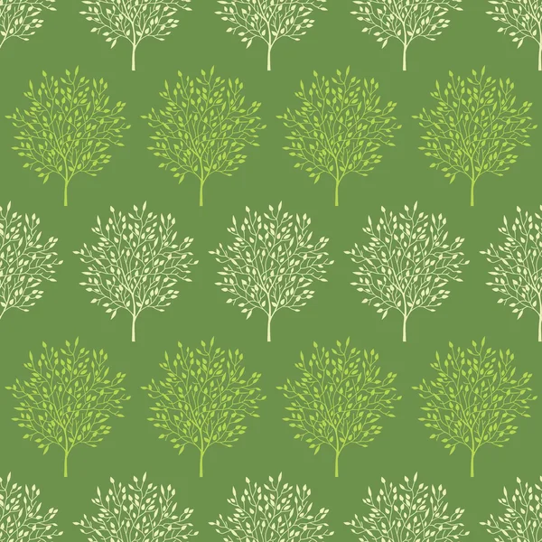 Arbres verts rayures sans couture motif fond — Image vectorielle