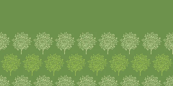 Grüne Bäume Streifen horizontal nahtlose Muster Hintergrund — Stockvektor