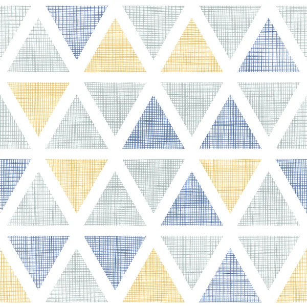 Resumen textil ikat triángulos sin costura patrón de fondo — Archivo Imágenes Vectoriales