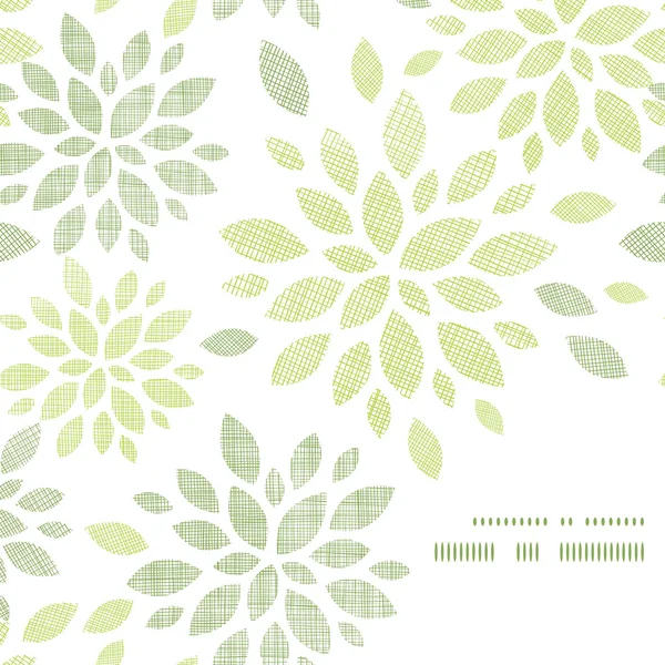 Tissu texturé feuilles abstraites coin cadre motif fond — Image vectorielle