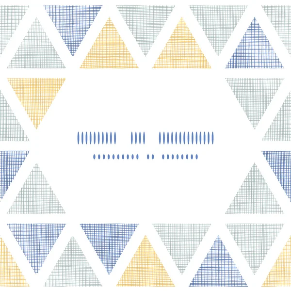 Abstrait textile ikat triangles cadre sans couture motif fond — Image vectorielle