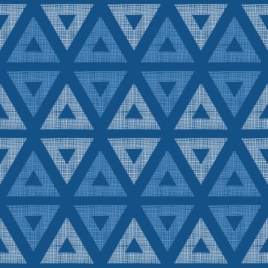 soyut Tekstil mavi üçgenler ikat Dikişsiz desen arka plan