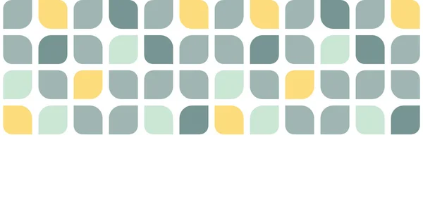 抽象的な灰色黄色の丸みを帯びた正方形水平シームレス パターン背景 — ストックベクタ