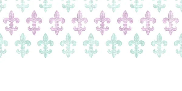 Abstract textile fleur de lis stripes horizontal seamless pattern background — Stock Vector