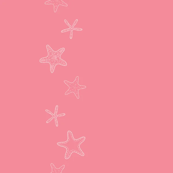 Starfish roze pastel stripe lijn kunst verticale naadloze patroon achtergrond — Stockvector