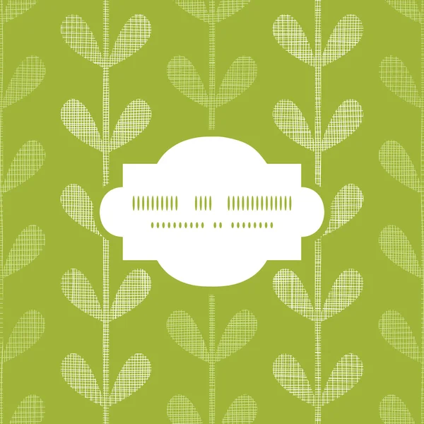 抽象纺织绿色葡萄藤叶帧无缝图案背景 — 图库矢量图片