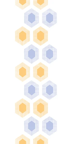 추상 보라색 노란색 벌집 직물 질감 세로 완벽 한 패턴 배경 — 스톡 벡터
