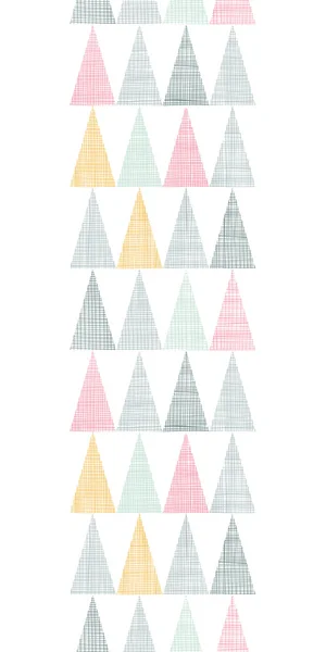 Abstraktní textilní barevné texturou trojúhelníky vertikální bezešvé pozadí — Διανυσματικό Αρχείο