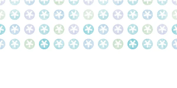 Аннотация Textile Snowflakes Dots Horizontal Seamless Pattern Background — стоковый вектор