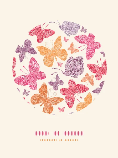 Floral butterflies circle decor pattern background — Stock Vector