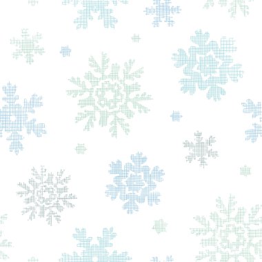 Mavi Noel kar taneleri Tekstil doku Dikişsiz desen arka plan