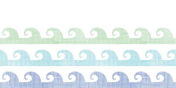 Abstraites vagues textiles rayures horizontal sans couture motif fond — Image vectorielle