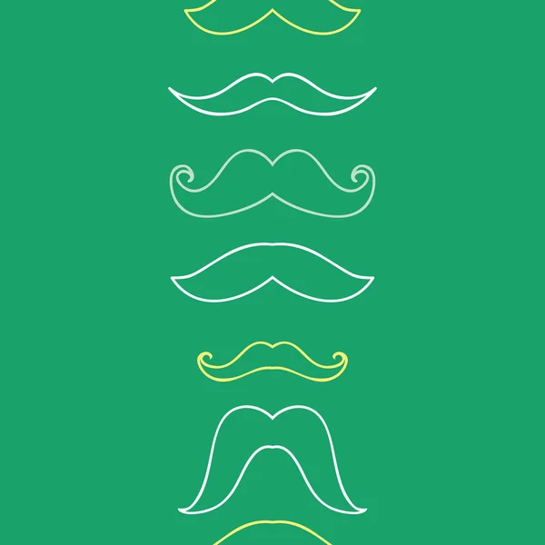 Línea arte bigotes vertical sin costura patrón de fondo — Vector de stock