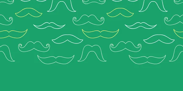 Linha arte bigodes horizontal sem costura fundo padrão — Vetor de Stock