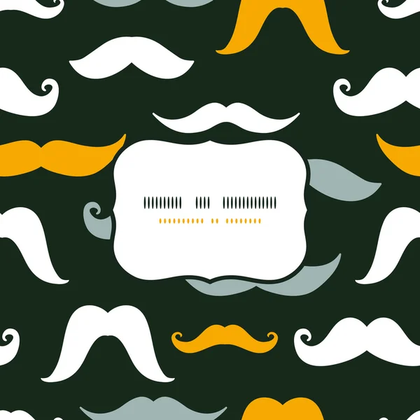 Divertidos bigodes silhueta quadro sem costura fundo padrão — Vetor de Stock