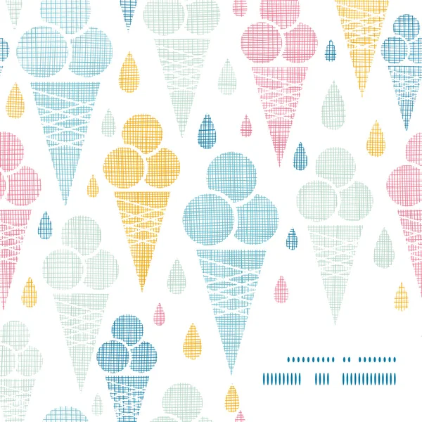 Ice cream cones textile colorful frame corner pattern background — Stock Vector