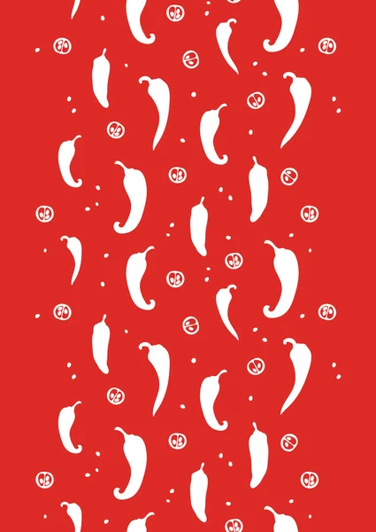 Chili papričky červené svislé bezešvé pozadí — Stockový vektor
