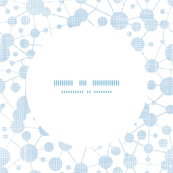 Mavi molekülleri testile doku daire kare desen arka plan