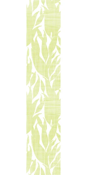 Groene bladeren textiel textuur verticale naadloze patroon achtergrond — Stockvector