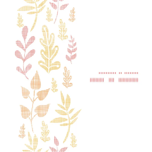 纺织纹理的秋叶竖排图文框无缝图案背景 — 图库矢量图片