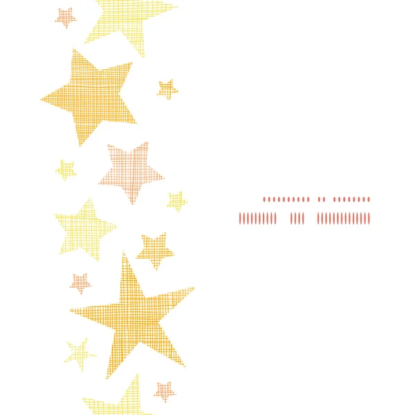 Altın yıldız Tekstil dokulu dikey Dikişsiz desen arka plan — Stok Vektör