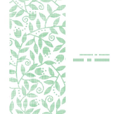 yaprakları ve swirls Tekstil dikey çerçeve Dikişsiz desen arka plan