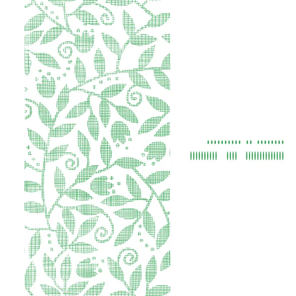 Feuilles et tourbillons textile cadre vertical fond de motif sans couture — Image vectorielle