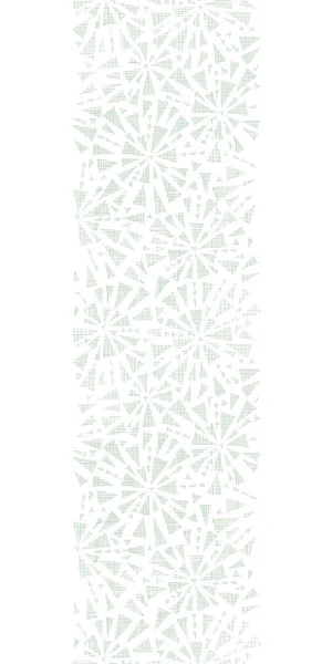 緑の抽象的な三角形繊維テクスチャの垂直方向の境界線のシームレスなパターン背景 — ストックベクタ