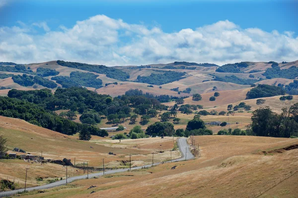 Road travels across rurual California landscape — Stock Photo, Image