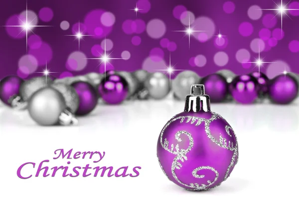 mor ve gümüş Noel baubles