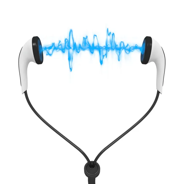 Blue wave audio sluchátka Stock Obrázky