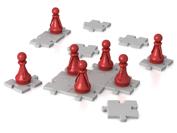 Pawns working together — Stock Photo, Image