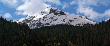 Kafkasya, dağ nehir, bulutlar, peyzaj, dağlar, orman, aşk, doğa, panorama
