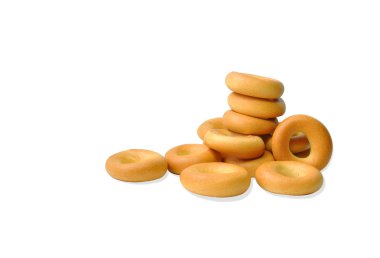 beyaz zemin üzerine lezzetli simitler